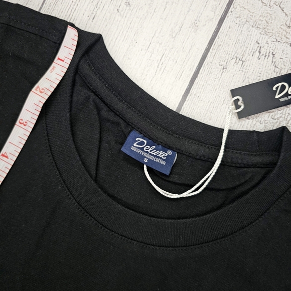6 Pack Small Black Deluxe Cotton T-Shirt - Picture 8 of 10